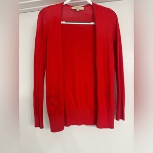 Bright red cardigan from Loft